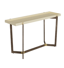 Load image into Gallery viewer, CREAM FAUX SHAGREEN CONSOLE TABLE