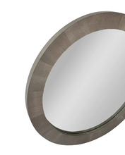 Load image into Gallery viewer, Round Mirror Grey Shagreen Leather