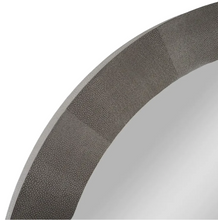 Load image into Gallery viewer, Round Mirror Grey Shagreen Leather