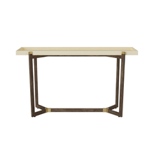 Load image into Gallery viewer, CREAM FAUX SHAGREEN CONSOLE TABLE