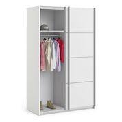 Load image into Gallery viewer, Verona Sliding Wardrobe 120cm in White with White Doors with 2 Shelves - uniQue Home Furnishing