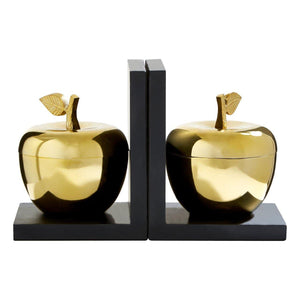 GOLDEN APPLE BOOKENDS - PAIR - uniQue Home Furnishing