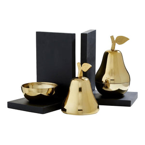 GOLDEN PEAR BOOKENDS PAIR - uniQue Home Furnishing