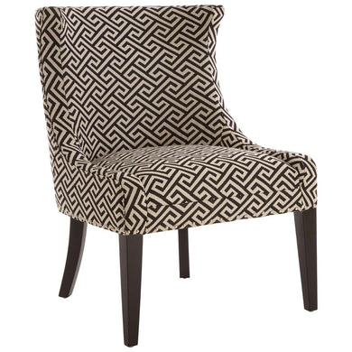 BEIGE AND BLACK WINGBACK CHAIR - uniQue Home Furnishing