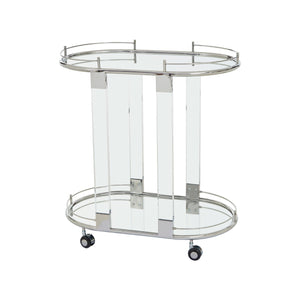 HURIA OVAL UNIQUE MIRRORED COCKTAIL TROLLEY