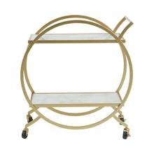 Load image into Gallery viewer, PALOMA WHITE MARBLE AND GOLD 2 TIER TROLLEY