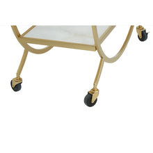 Load image into Gallery viewer, PALOMA WHITE MARBLE AND GOLD 2 TIER TROLLEY