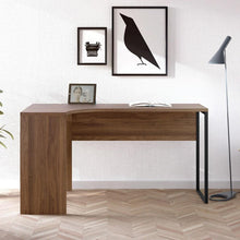 Load image into Gallery viewer, HOME OFFICE TWO DRAWER CORNER DESK IN WALNUT - uniQue Home Furnishing