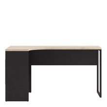 Load image into Gallery viewer, HOME OFFICE CORNER 2 DRAWER DESK - MATT BLACK & OAK - uniQue Home Furnishing