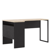 Load image into Gallery viewer, HOME OFFICE CORNER 2 DRAWER DESK - MATT BLACK & OAK - uniQue Home Furnishing