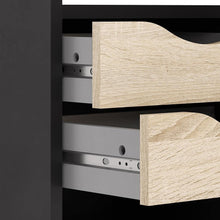 Load image into Gallery viewer, HOME OFFICE CORNER 2 DRAWER DESK - MATT BLACK & OAK - uniQue Home Furnishing