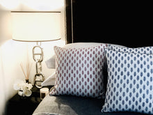 Load image into Gallery viewer, HAND BLOCK PRINT INDIGO BLUE PIPED CUSHION COVER - uniQue Home Furnishing