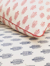 Load image into Gallery viewer, HAND BLOCK PRINT JAIPUR RED PIPED CUSHION COVER - uniQue Home Furnishing