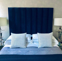 Load image into Gallery viewer, HAND BLOCK PRINT INDIGO BLUE SCATTERED STAR CUSHION - uniQue Home Furnishing
