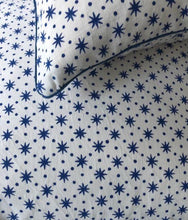 Load image into Gallery viewer, HAND BLOCK PRINT INDIGO BLUE SCATTERED STAR CUSHION - uniQue Home Furnishing