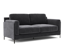 Load image into Gallery viewer, NUBYA 2-SEATER SOFA - DARK GREY VELVET - uniQue Home Furnishing