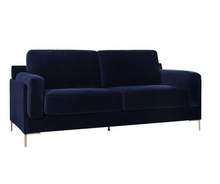 Load image into Gallery viewer, NUBYA 2-SEATER SOFA - DARK BLUE VELVET - uniQue Home Furnishing