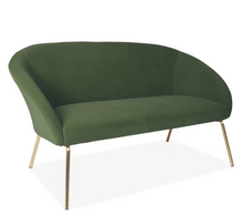 Load image into Gallery viewer, GREEN VELVET TWO SEATER SOFA WITH GOLD LEGS - uniQue Home Furnishing