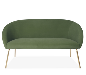 GREEN VELVET TWO SEATER SOFA WITH GOLD LEGS - uniQue Home Furnishing