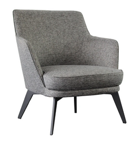 Cyril Armchair - Grey - Delivery in 2-3 weeks The Cyril armchair makes comfort a priority. While its neutral grey fabric is a soft and subtle addition to your living room, its plump seat cushion is what really makes it a must-have.   Dimensions - Width: 770mm Depth: 750mm Height: 810mm  Details - Chair upholstered in grey fabric fitted with black legs.  Assembly - Some assembly required.