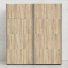 Load image into Gallery viewer, Verona Sliding Wardrobe 180cm in White with Oak Doors with 2 Shelves - uniQue Home Furnishing