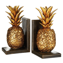 Load image into Gallery viewer, GOLDEN PINEAPPLE BOOKENDS PAIR - uniQue Home Furnishing