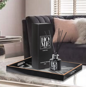ART DECO MARBLE EFFECT SQUARE TRAY - uniQue Home Furnishing