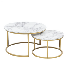 Load image into Gallery viewer, ART DECO WHITE MARBLE EFFECT COFFEE TABLE
