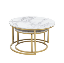Load image into Gallery viewer, ART DECO WHITE MARBLE EFFECT COFFEE TABLE