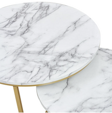 Load image into Gallery viewer, ART DECO WHITE MARBLE EFFECT COFFEE TABLE