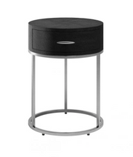 Load image into Gallery viewer, HAMPTON BEDSIDE TABLE BLACK SHAGREEN