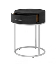 Load image into Gallery viewer, HAMPTON BEDSIDE TABLE BLACK SHAGREEN
