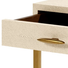 Load image into Gallery viewer, HAMPTON SQUARE IVORY SHAGREEN BEDSIDE TABLE