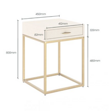 Load image into Gallery viewer, HAMPTON SQUARE IVORY SHAGREEN BEDSIDE TABLE