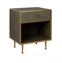 Load image into Gallery viewer, HAMPTON BEDSIDE TABLE GREY SHAGREEN