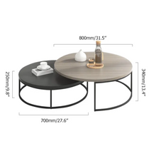 Load image into Gallery viewer, MODERN ROUND NESTING EXTENDABLE COFFEE TABLE