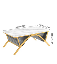 Load image into Gallery viewer, WHITE RECTANGULAR MARBLE COFFEE TABLE WITH MAGAZINE STORAGE