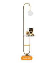 Load image into Gallery viewer, UNIQUE ARC FLOOR LAMP WITH SHELF &amp; MARBLE BASE