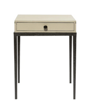 Load image into Gallery viewer, TAPER TABLE BRONZE WITH LEATHER DRAWER