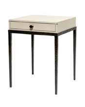 Load image into Gallery viewer, TAPER TABLE BRONZE WITH LEATHER DRAWER