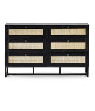 PADSTOW 6 DRAWER CHEST BLACK