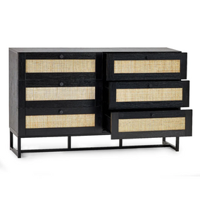 PADSTOW 6 DRAWER CHEST BLACK