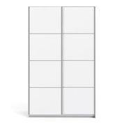 Load image into Gallery viewer, Verona Sliding Wardrobe 120cm in White with White Doors with 2 Shelves - uniQue Home Furnishing