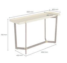 Load image into Gallery viewer, CREAM FAUX SHAGREEN CONSOLE TABLE