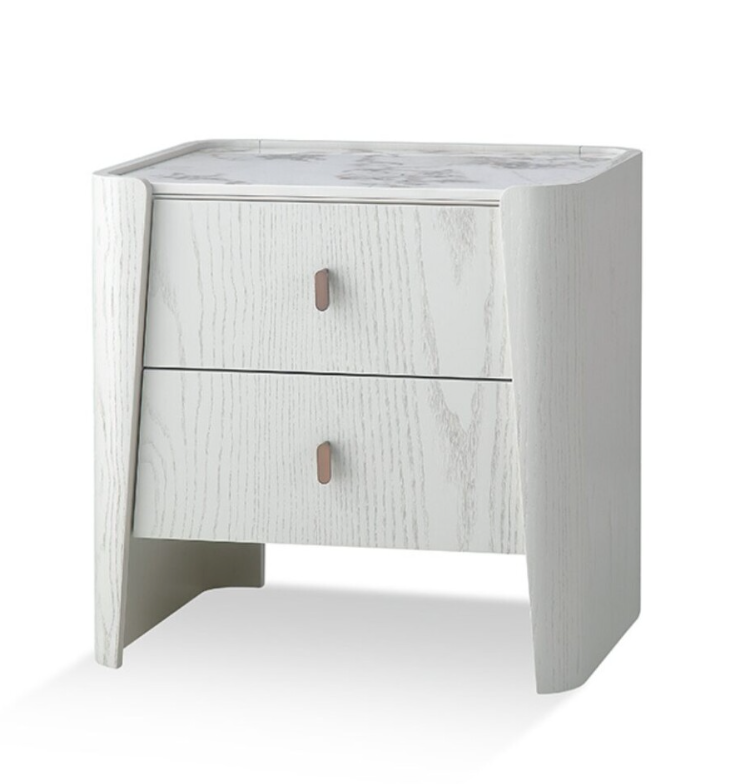 Kelly 2 Drawer Bedside White Ash