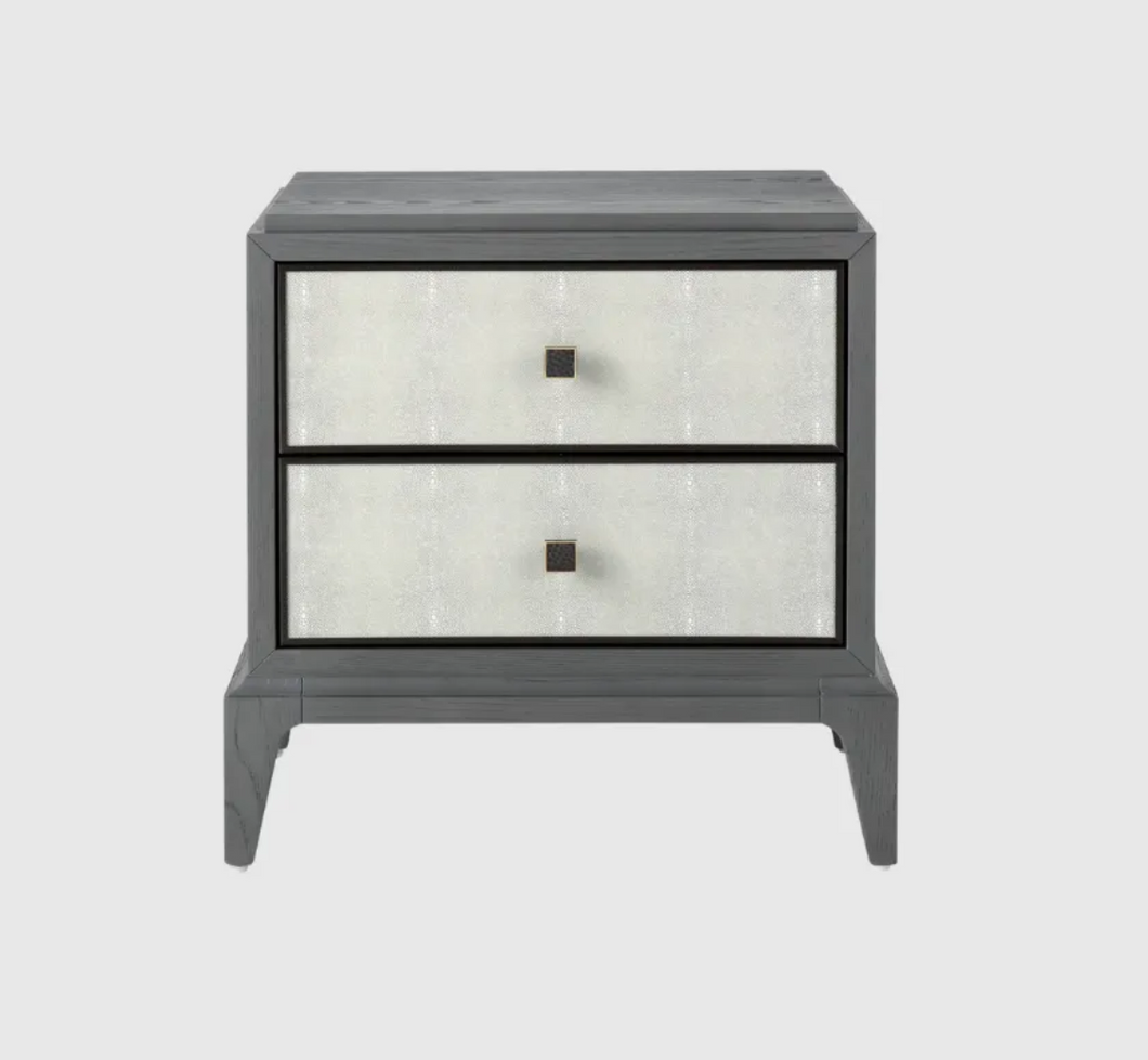 Astoria Nightstand Small Graphite Grey with Shagreen