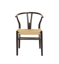 Load image into Gallery viewer, HANS J WAGNER STYLE WISHBONE CHAIR WITH WOVEN SEAT