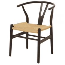 Load image into Gallery viewer, HANS J WAGNER STYLE WISHBONE CHAIR WITH WOVEN SEAT