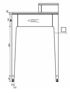 STUDIO DESK WITH 5 DRAWERS IN WHITE ASH