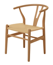 Load image into Gallery viewer, HANS J WAGNER STYLE WISHBONE CHAIR WITH WOVEN SEAT